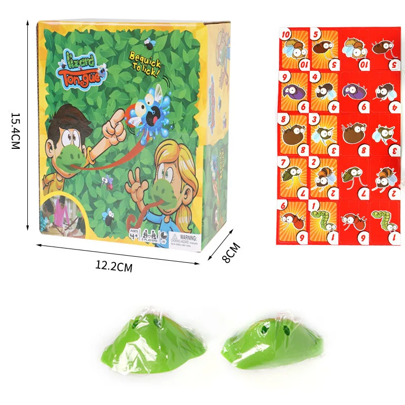 Chameleon Lizard Mask Wagging Tongue Lick Cards Board Game for Children Family Party Toys Funny Desktop Game Toys