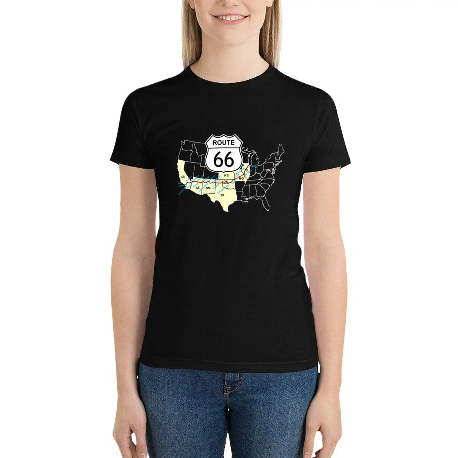 Route 66 T-Shirt funny aesthetic clothes tops Women