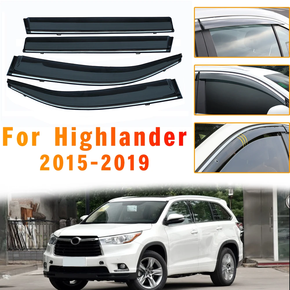 Window Weather Shield For HIGHLANDER XU50 2015 2016 2017 2018 2019 Deflector Guard Car Styling Auto Accessories Sun Rain Visor