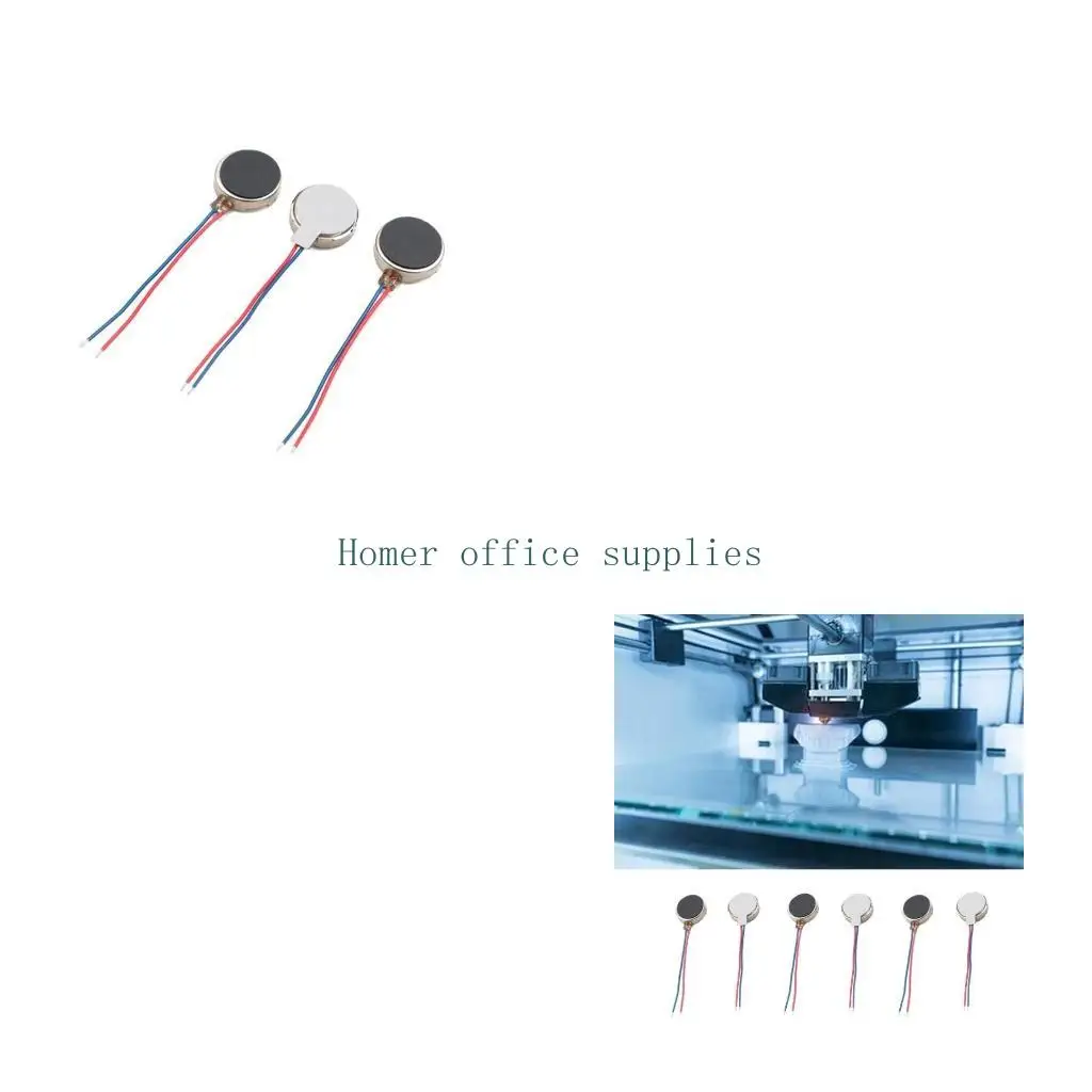 

K43B 6pcs Thin 1027 Vibration Motor Mini Vibration Motor for User Interfaces Scanners 10mm Diameter, Powerful Output Motor