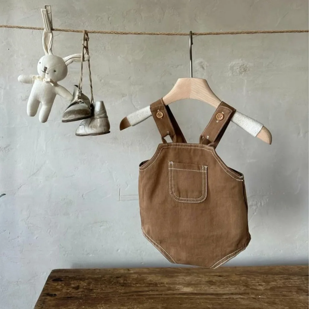 2026 Autumn New Baby Sleeveless Bodysuit Solid Infant Boy Strap Jumpsuit Cotton Toddler Girl Casual Overalls Newborn Clothes