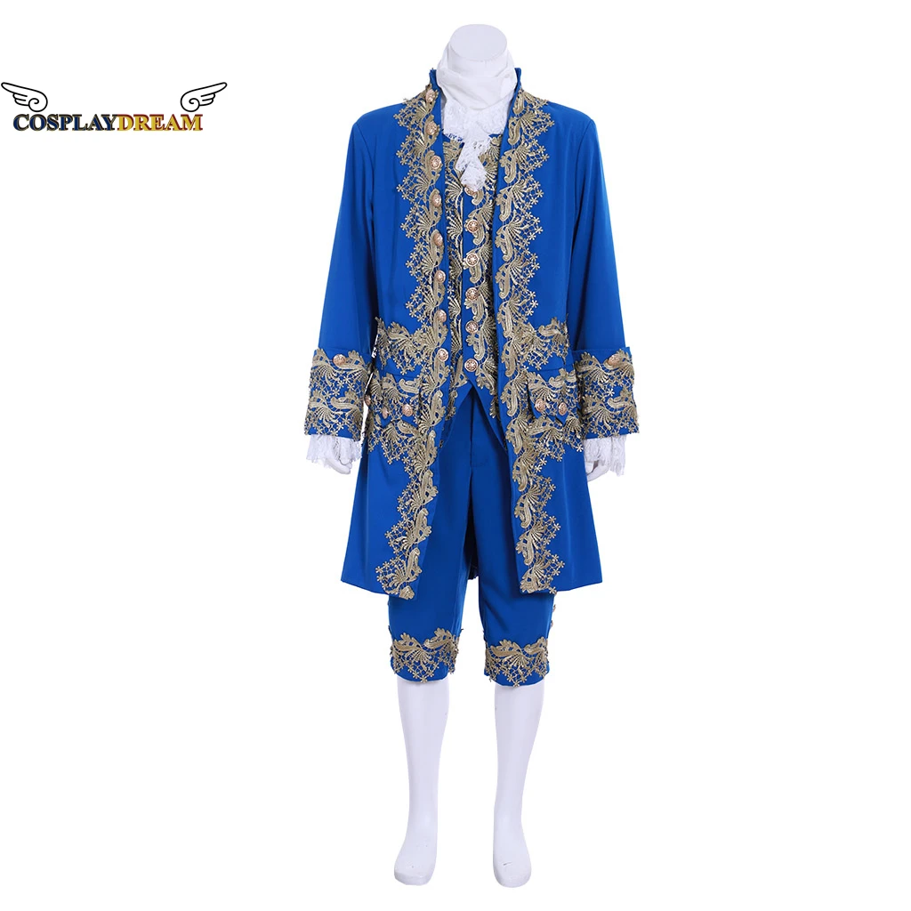 

18th Century Court Suit Men's Rococo Blue Court Suit Colonial Victorian Elegant Men's Blue Outfit Men's Historical Outfit