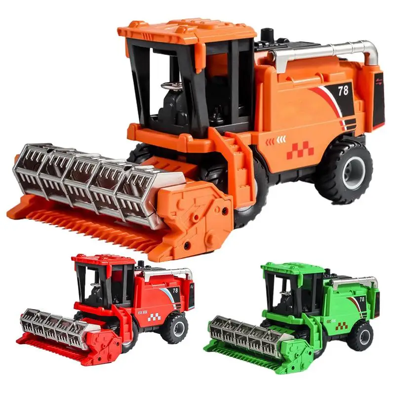 Simulation Harvester Model Inertia Car Toys Push And Go Vehicles Engineering Construction Truck Children's Educational Toys