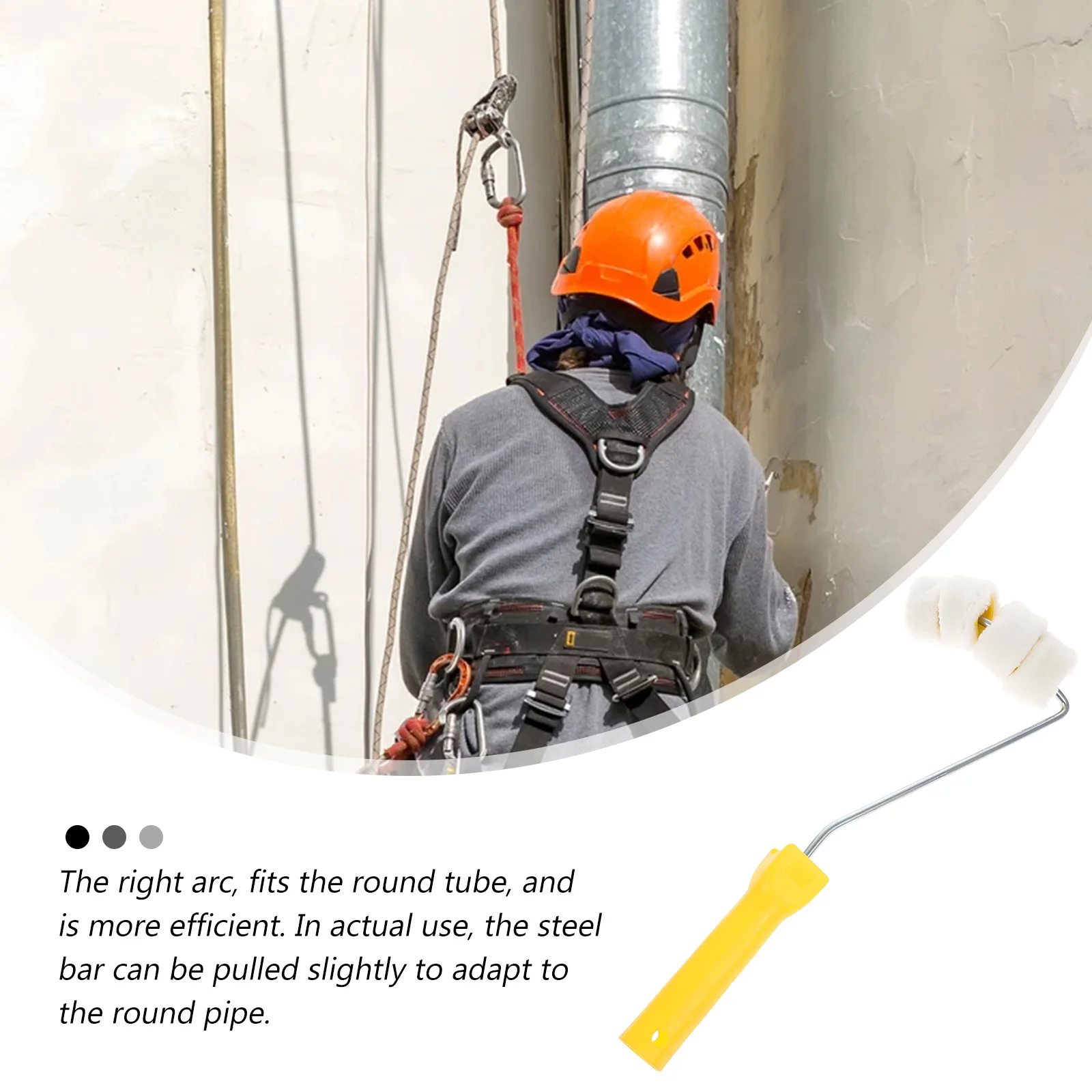 

Pipe Brush Roller for Walls Drywall Rolling Fence Polyester 4 Wheels Arc Shaped Tool Paint Roller For Painting Walls Household