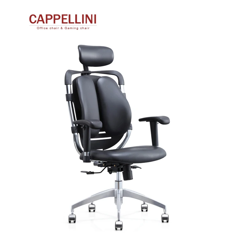 Popular Swivel Adjustable High Ergonomic Executive Leather Double Back Office Chairs