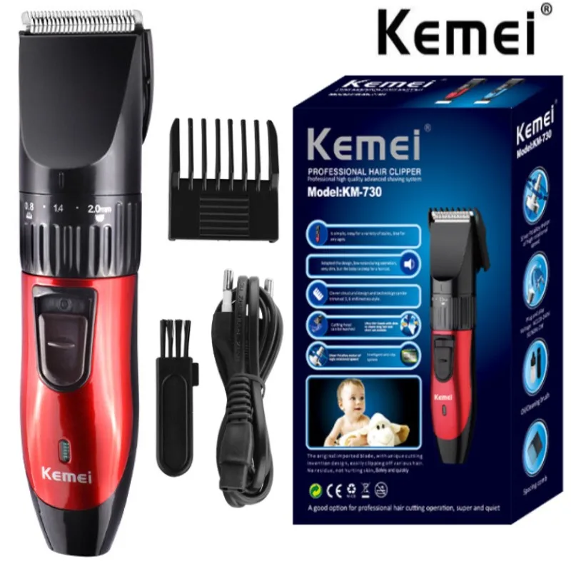 Kemei KM-730ผม Clipper ตัดผมไฟฟ้ากำจัดขนเครื่องโกนหนวด Beard Trimmer มีดโกนผม Trimmer