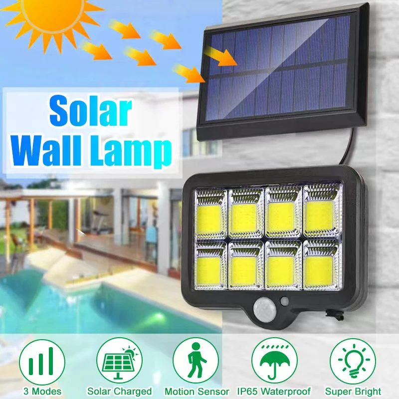 100/120/160COB Solar Split Wall Lamp 3 Mode Waterproof Motion Sensor Garden Street Lights Solar Lamp Garden Security Wall Light