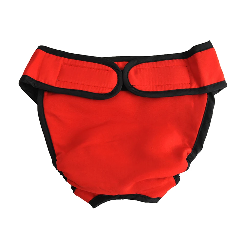 

2Pcs Pet Safety Pant Soft Cotton Female Dog Diaper Washable Reusable Puppy Underwear Physiological Pants Black Red Clean