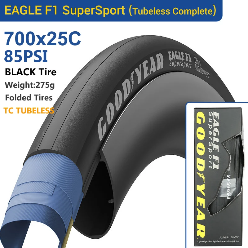 Goodyear Eagle F1 Road Bike Tire Tubeless/Tubel 700x25/28/30/32C