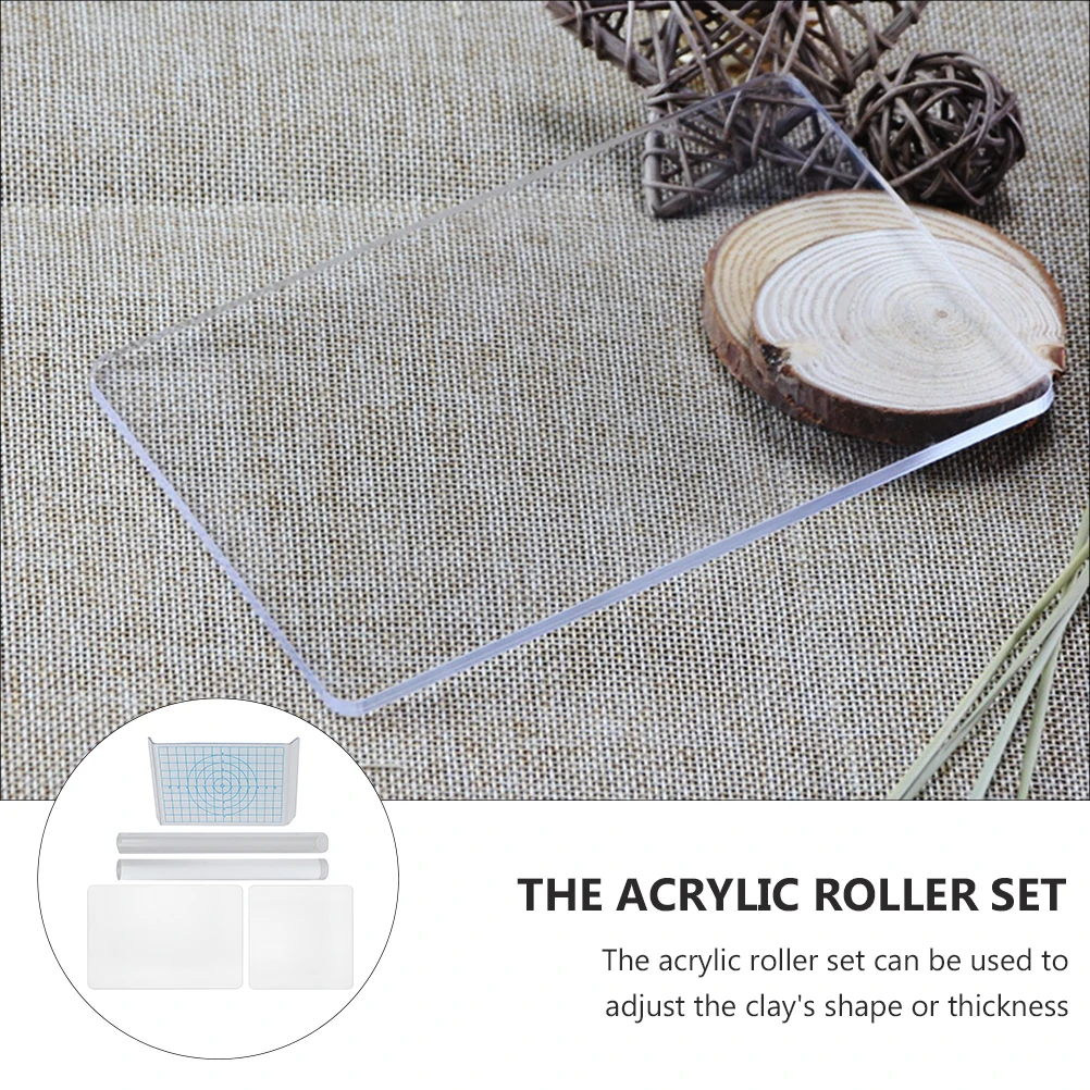 

Clay Board Solid Hollow Rollers Acrylic Backing Pottery Sculpting DIY Hollow Clay Rollers Mini Storage Adjustable