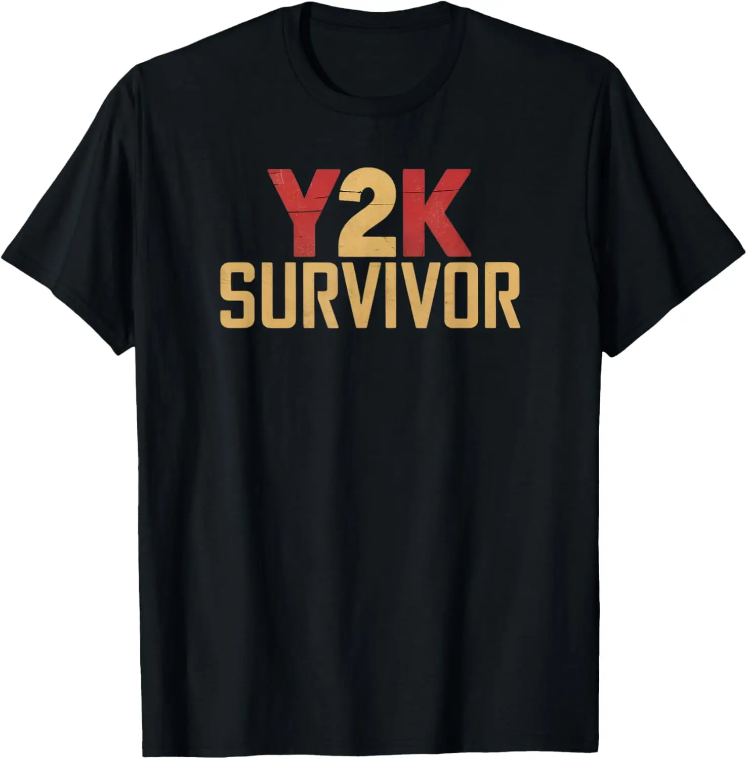 

Y2K Survivor Футболка с забавным текстом в стиле ретро с компьютерным гранж-дизайном