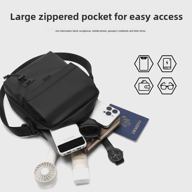 Men's and women's single-shoulder bags, crossbody bags, solid-colored single-shoulder small bags, lightweight mobile phone bags