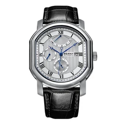 BERNY Men Mechanical Watch Top Accuracy Move Automatic Wristwatch Luxury Male Clock Sapphire Self-Winding Men's Watch Waterproof