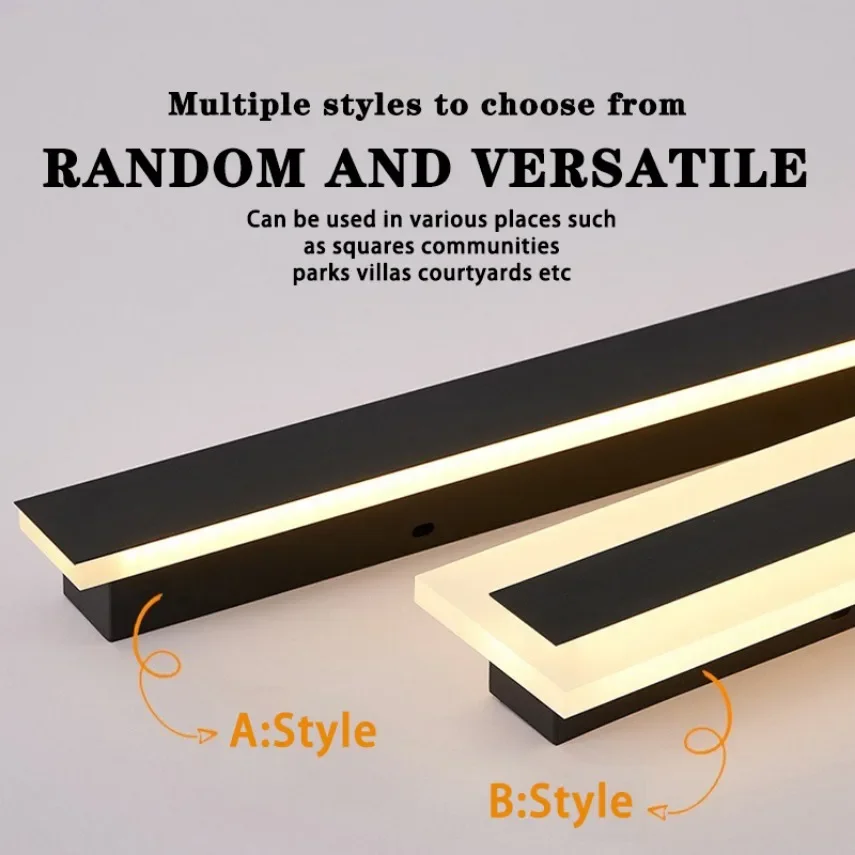 

IP65 AC85-265V Modern LED Strip Wall Lamp Outdoor Waterproof Aluminum Alloy Wall Lamp Porch Courtyard Garden Decorative Lighting