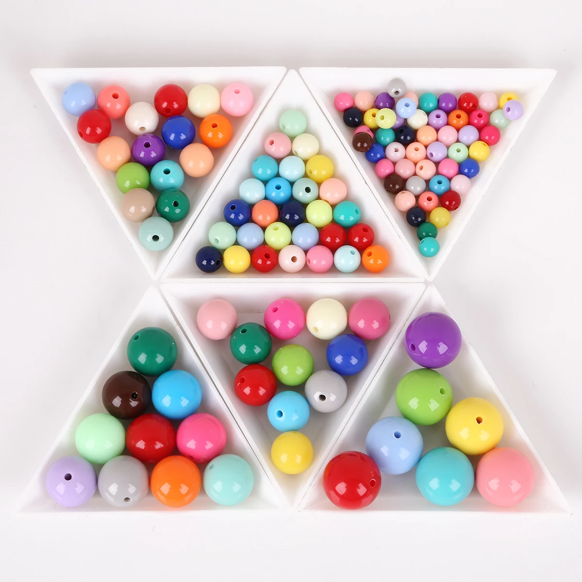 20/200pcs Colorful Round Acrylic Beads DIY Necklace Mobile Phone Chain Bag Accessories Handmade Jewelry Components