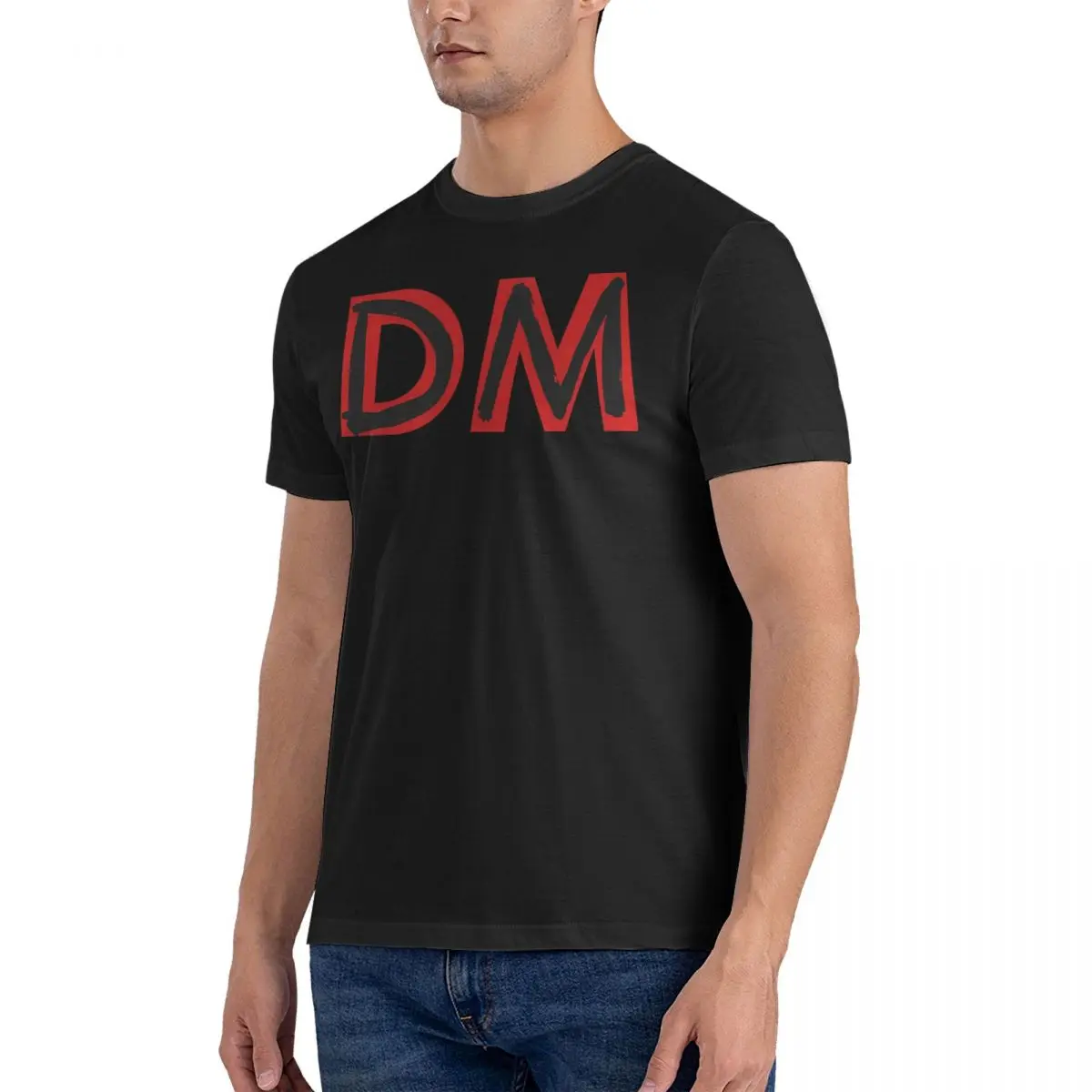 Novelty DM T-Shirts Men Round Neck Cotton T Shirts Depeche Band Mode Short Sleeve Tee Shirt Graphic Printed Clothes