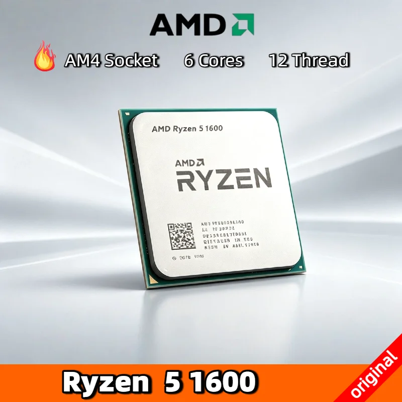 Procesador AMD Ryzen 5 1600 de 6 Núcleos y 12 Subprocesos, 3.2GHz, 65W, Socket AM4, para Juegos, R5 1600 Sin Paquete, Ultra Rápido Plus Zenith