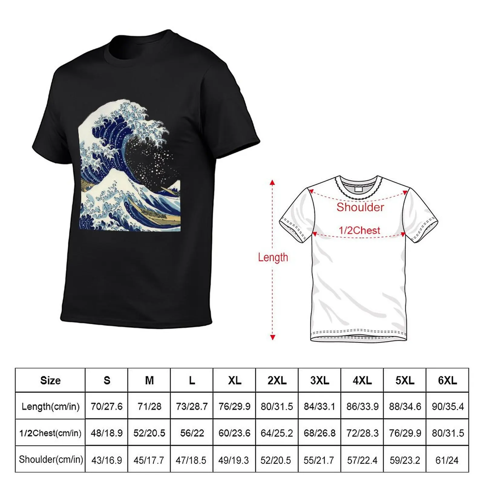 The Great Wave off Kanagawa by Hokusai T-Shirt shirts graphic tees shirts graphic street wear customs mens tall t shirts