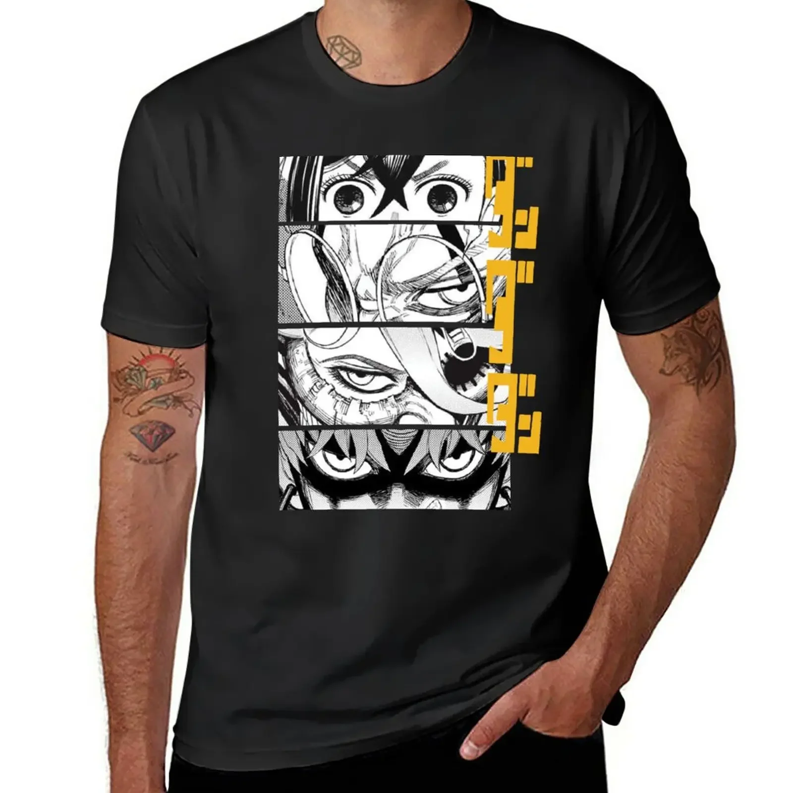 New Dandadan Anime Eyes w/ Kaji T-Shirt black t shirt anime boys t shirts t shirts for men cotton