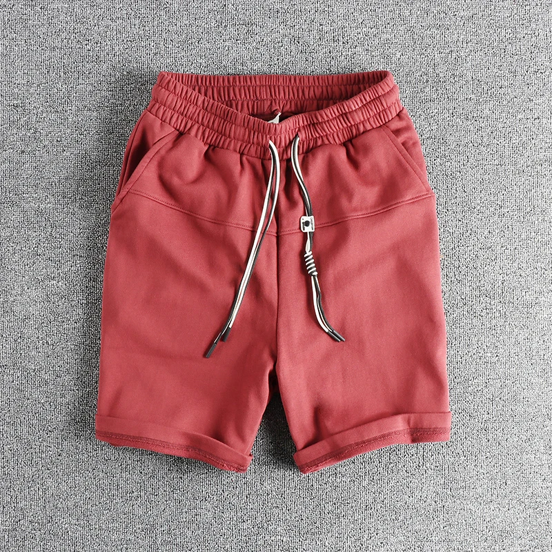 2024 Summer New American Retro Knitted Terry Cargo Shorts Men's Simple Washed Drawstring Loose Sports Casual Five-point Pants