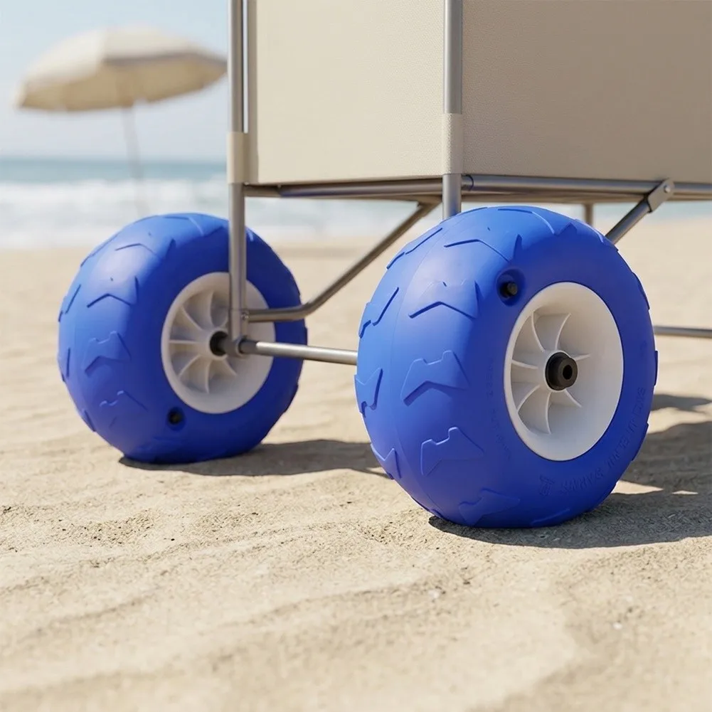 2pcs Beach Trolley Replacement Wheels 230mm x 115mm for balloon Tire Design for Soft Ground Kayaking Camping Carts