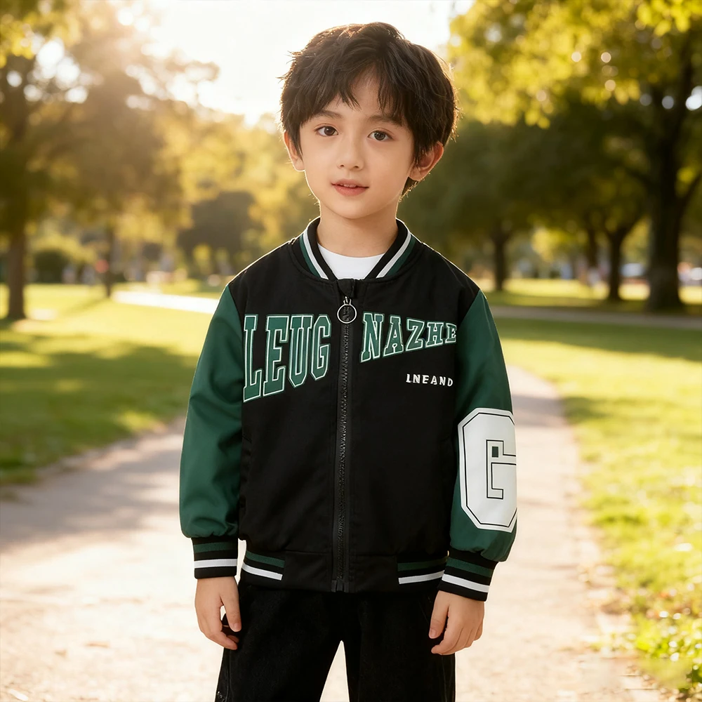 Frühling Und Herbst Jungen Jacke Kinder Langarm Druck Mantel Koreanischen Stil Straße Jungen Mäntel Oberbekleidung kinder Kleidung 4-12 jahre