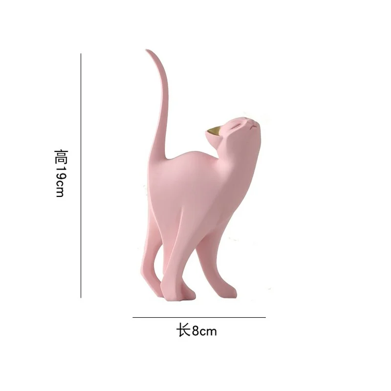 الحديثة الراتنج الوردي النحت تمثال الكرتون لطيف الحيوان الحرف غرفة المعيشة سطح المكتب الديكور هدية عيد ميلاد المنزل