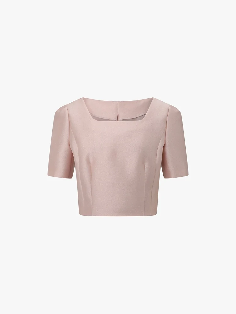 

Высококачественный топ для похудения с высокой талией и квадратным воротником, лето 2022, корейский женский топ для поездок на работу и ветер