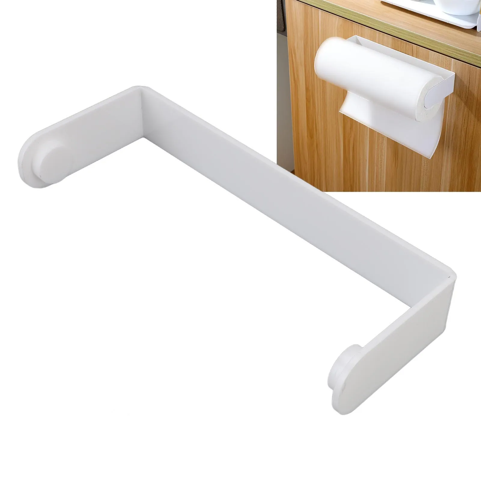 

Kitchen Roll Dispenser Paper Towel Holder Under Cabinet Compact Self Adhesive Simple Installation Acrylic for Kitchen Bathroom