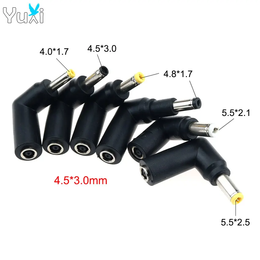 YuXi Laptop DC Power Adapter Stecker für HP Dell 4,5*3,0mm Buchse Auf 4,0*1,7 4,8*1,7 5,5*2,1 5,5*2,5 MM Stecker DC Jack Konverter