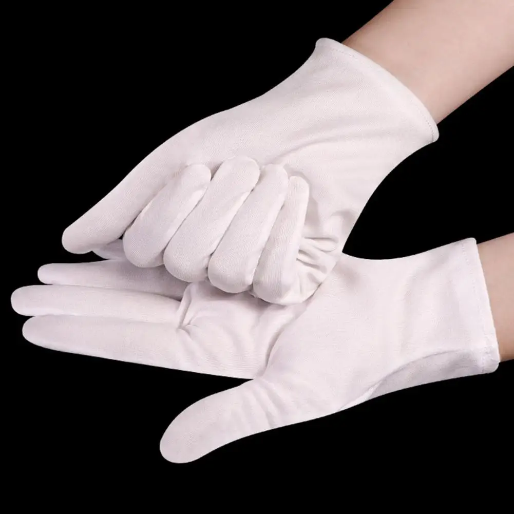 White Formal Gloves Uniform Costume Tuxedo Guard Gloves For Men Women Coin Jewelry Inspection Gloves For Server 공식적인 장갑
