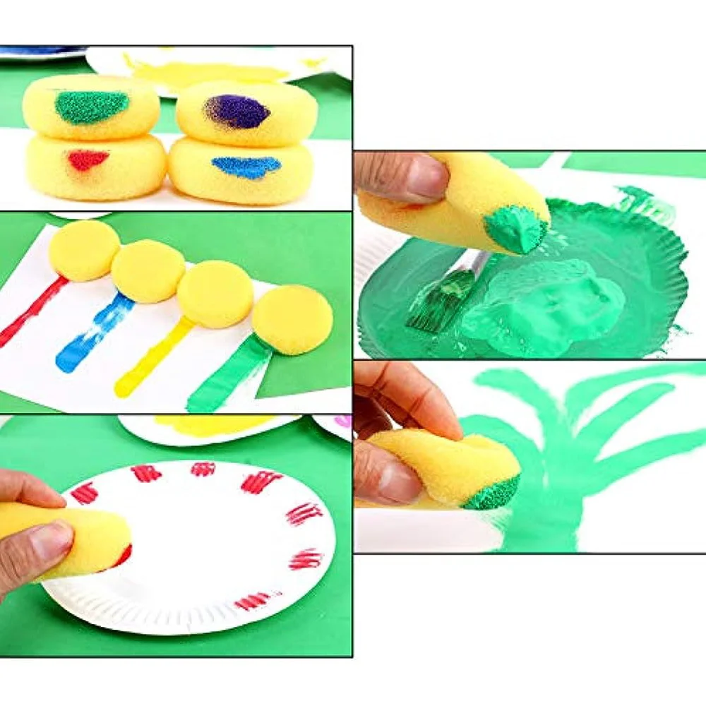 12 Stück Malschwämme, runder synthetischer Aquarellschwamm, Künstlerschwamm für Gesichtsbemalung, Malerei, Kunsthandwerk, Töpferei, Ton