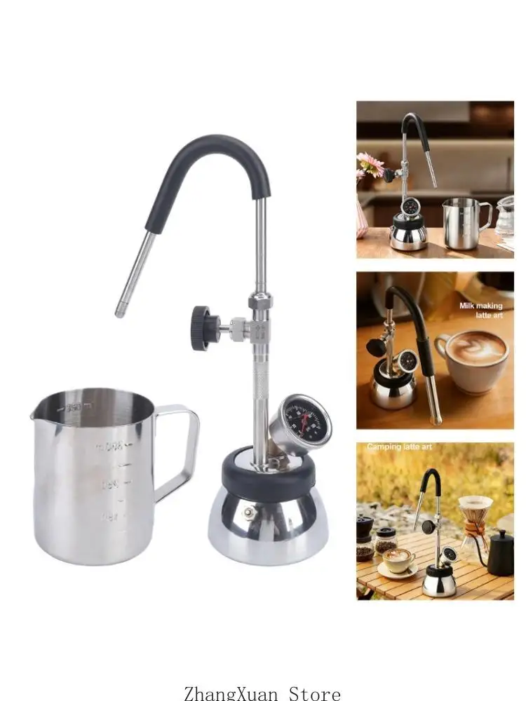 Stovetop Milk Frother Pot with Metal Body for Daily Home Beverage Use 3XUF
