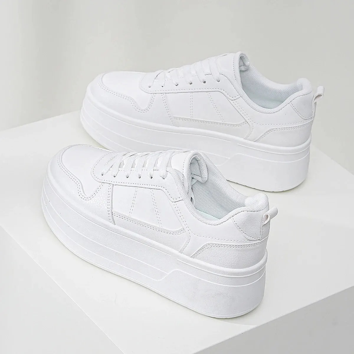 2024 New Style Casual Shoes For Women, Ladies Platform Shoes, White Shoes, Comfortable Sneakers, Increase Height By 5cm