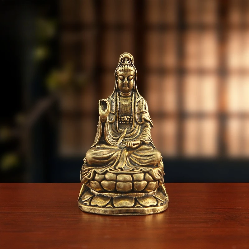 

DSA Bodhisattva statue ornament brass Nanhai Guanyin Buddha statue bronze statue office shrine desktop decoration