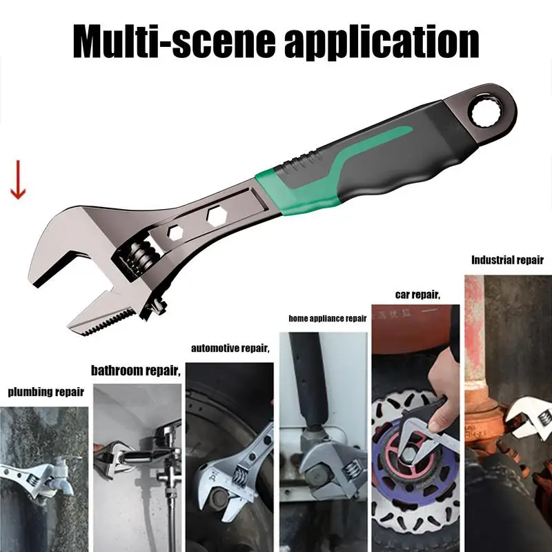 Adjustable Wrench For Plumbing Ergonomic Waterproof Metal Wrench Rustproof Wrench With Scale Wear Resistant Wrench For Bathroom