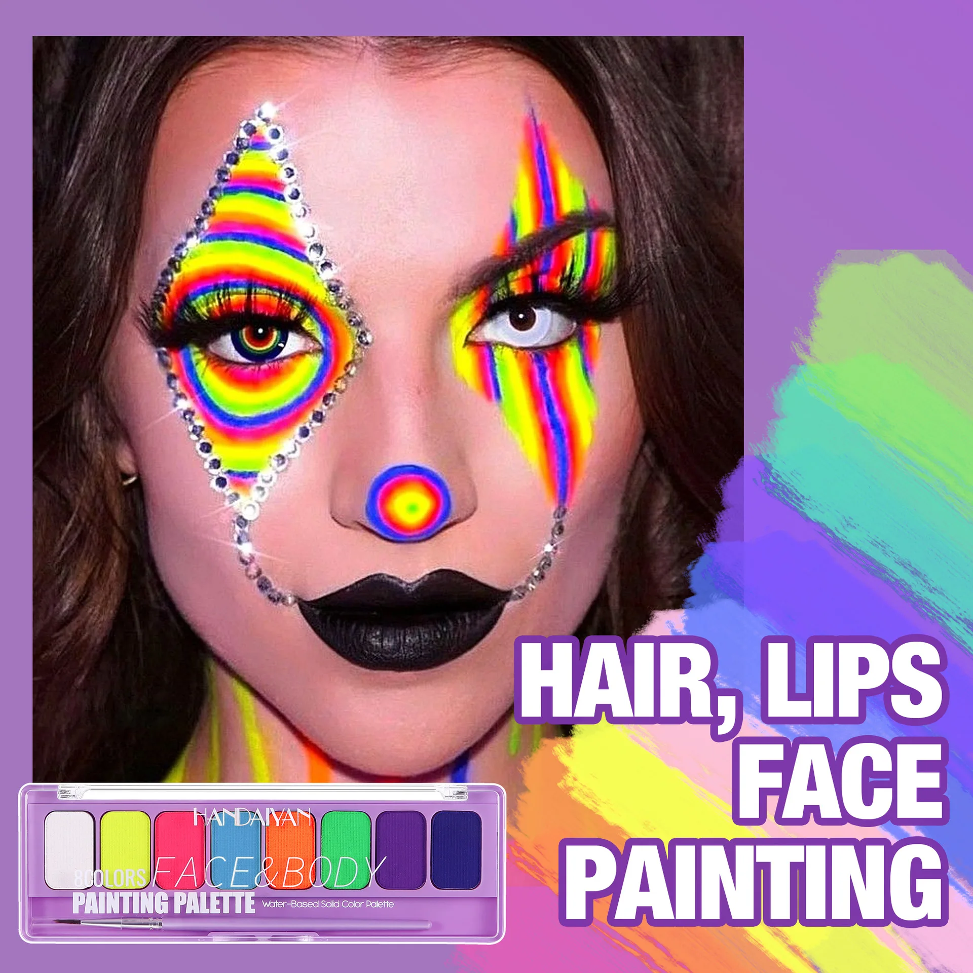 8 Colors Water-Soluble UV Luminous Body Painting Paste-Vibrant Stage Show Makeup for Eyeliner,Eyeshadow and Oil Color Cosmetics