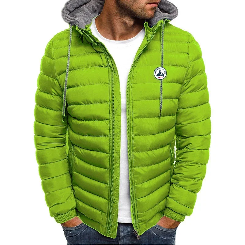 Chaqueta JOTT para hombre, chaqueta de otoño e invierno, ropa deportiva y de ocio, chaqueta con capucha de algodón, chaqueta ligera de invierno