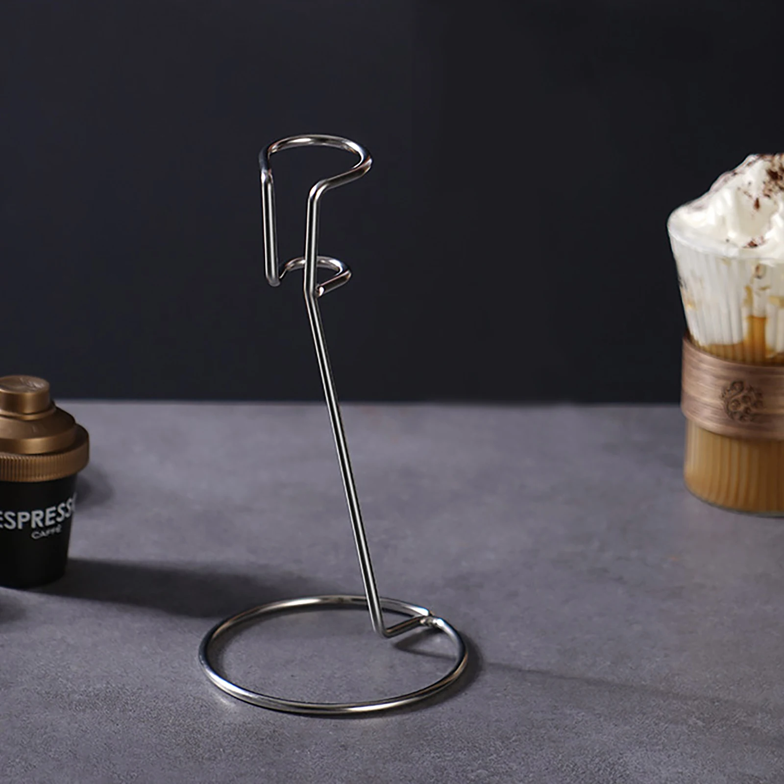 

Stainless Steel Frother Stand Beater Rack Kitchen Mixer Holder Coffee Accessories 2pcs