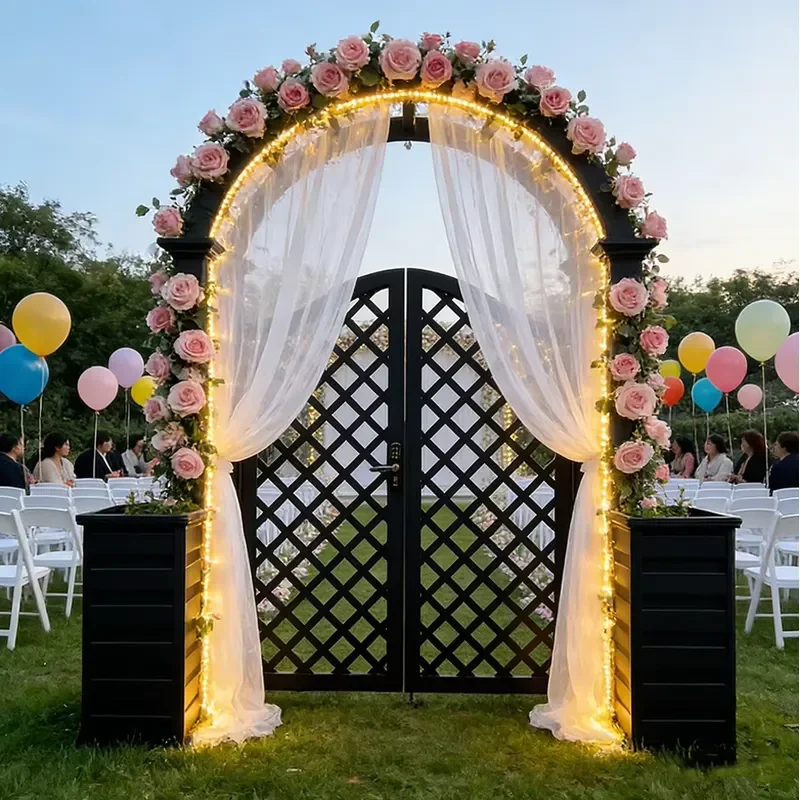 Aluminum Clematis Arched Trellis Fine Mesh Small Grid Pattern for Delicate Tendrils Climb Wrap Easily Protective Safety