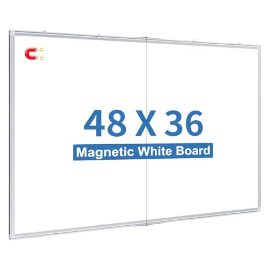 

Magnetic Whiteboard Dry Erase Large White Board for Wall Foldable Aluminum Frame Hanging Whiteboards for Home Classroom Office