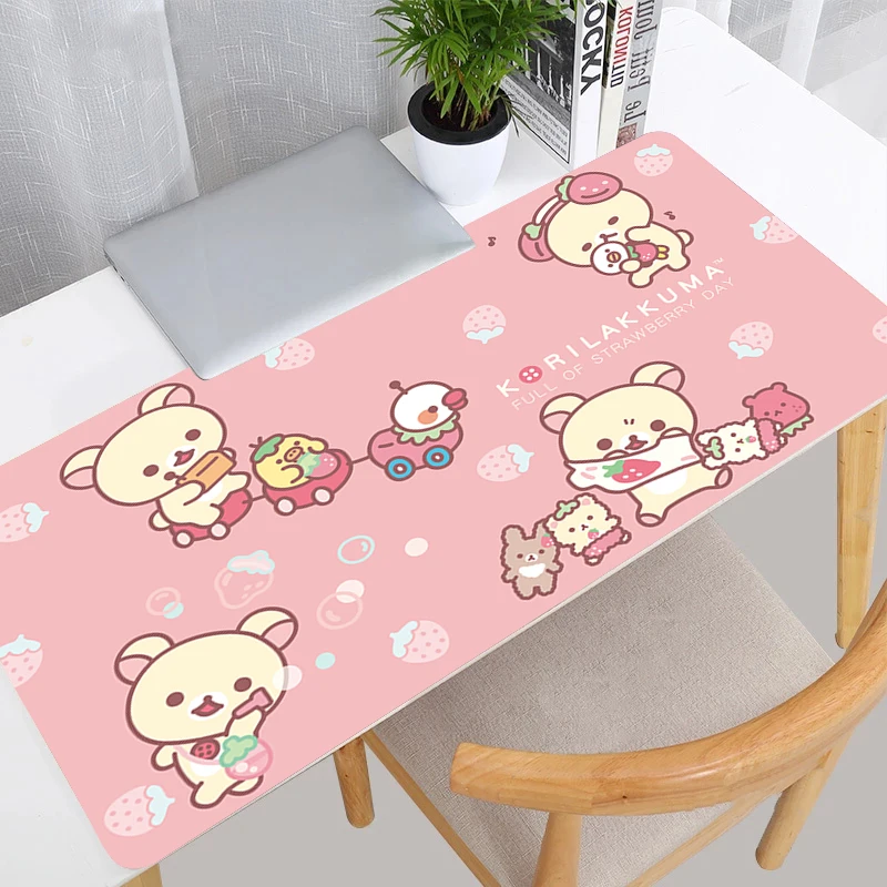 Cute Mouse Pad Korilakkuma Rilakkuma Desk Mat Anime Playmat Gaming Mousepad Speed Computer And Office Gamer Cabinet Keyboard Pad