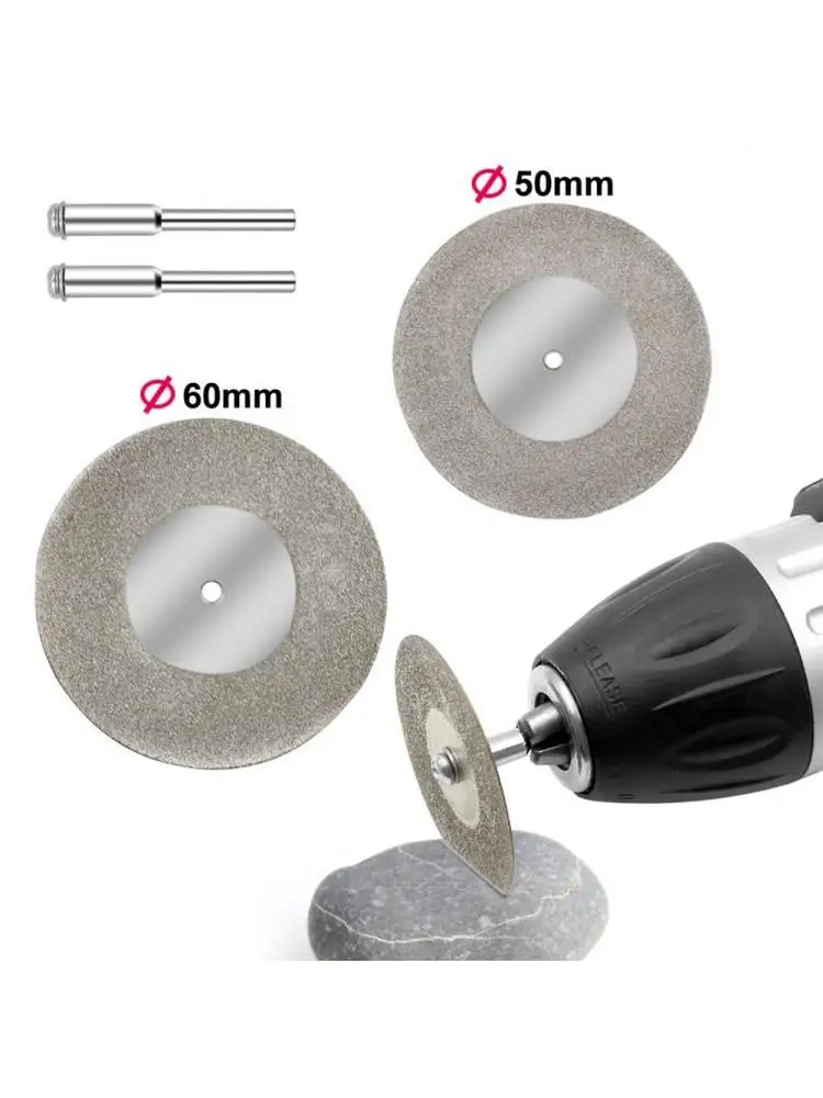 40/50/60 mm Schleif- und Trennscheibe für Drehwerkzeuge, Metalllegierungsscheibe mit 3 mm Schaft zum Schneiden von Holz, Metall, Jade, 20000 U/min