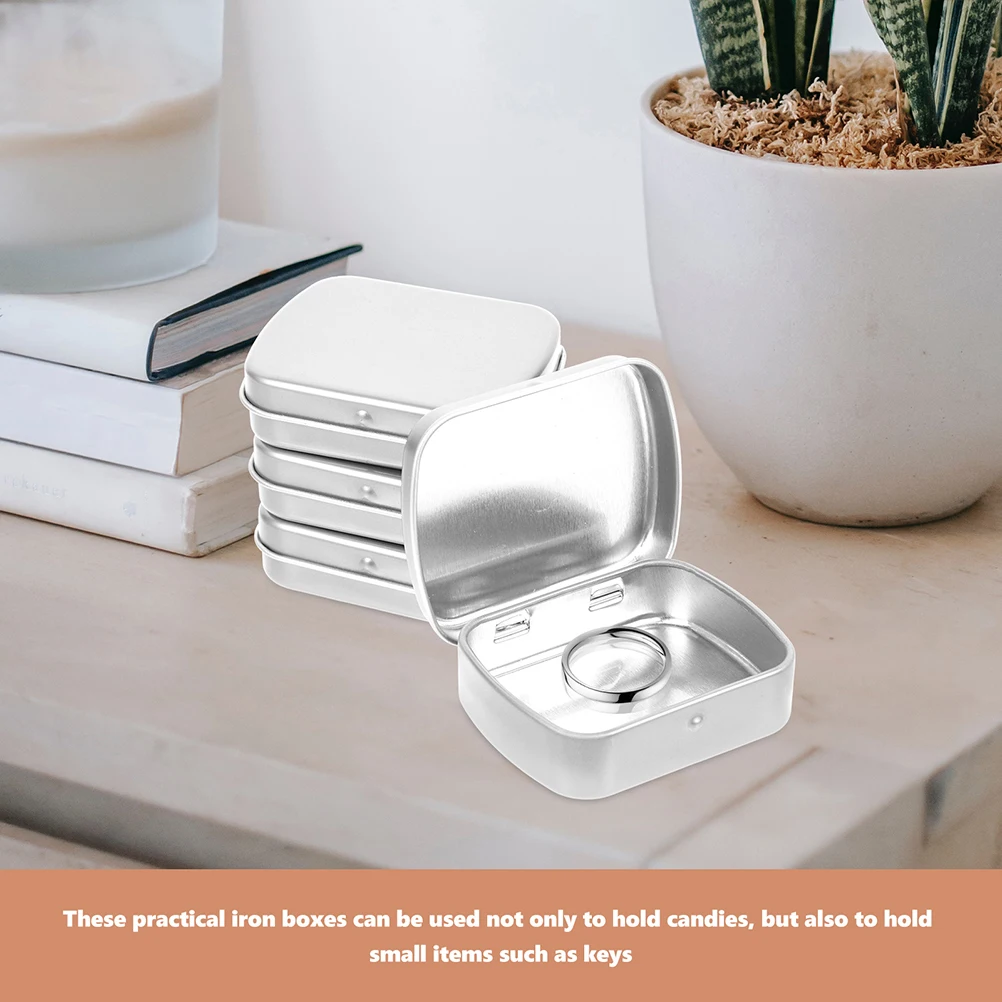 

5pcs Mini Boxes 60x45x15mm Hinge Gold Small Storage Containers Lids Candy Accessories ganizer Tin Empty ganizer Accessories