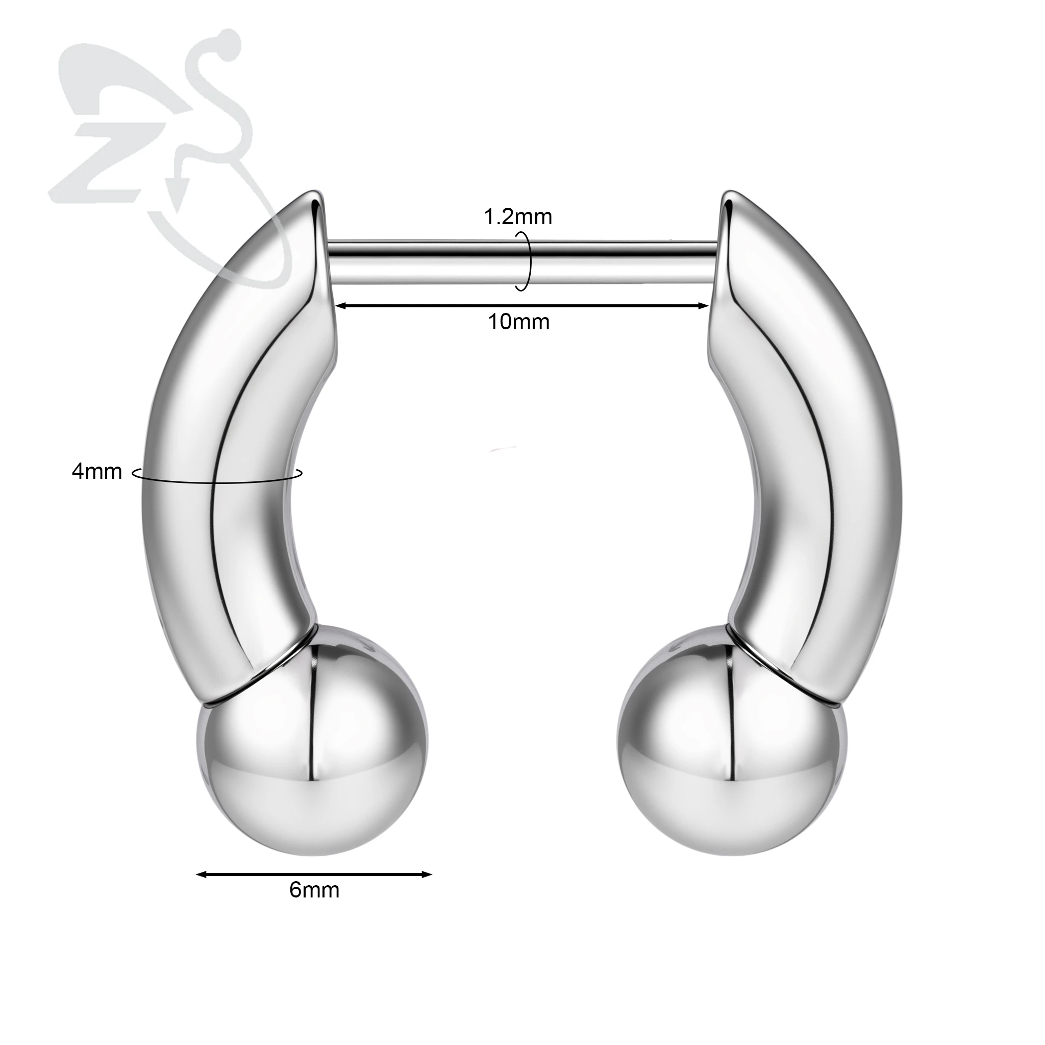 ZS 1PC 16G Buffalo Horn Nasenpiercing Edelstahl Pincher Plug In Septum Ring Keil Expander Gold Farbe Nasenring 8mm