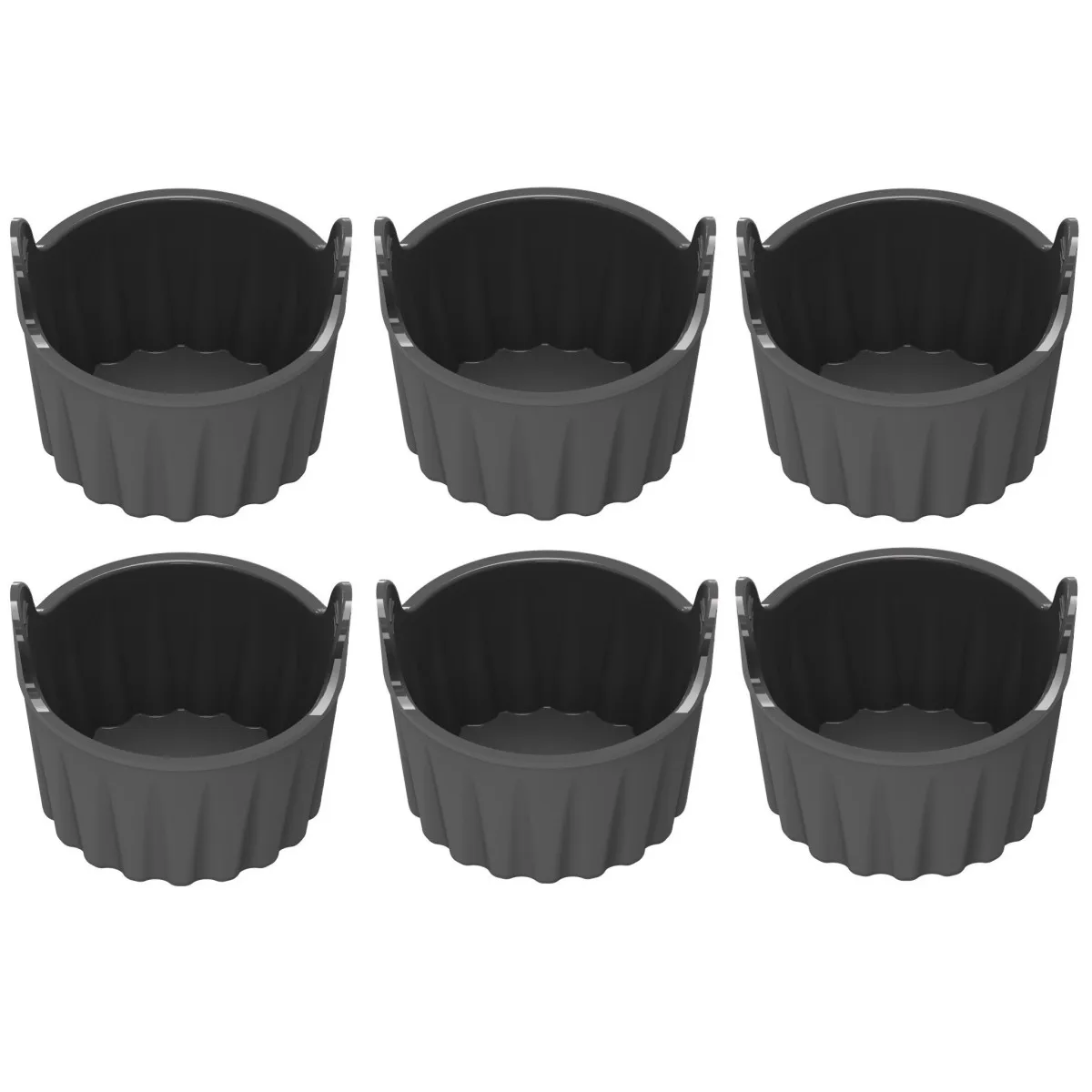 Set of 6 Silicone Baking Ramekins for Air Fryers Multi functional Cups for Muffins and Eggs Non and Easy to Clean