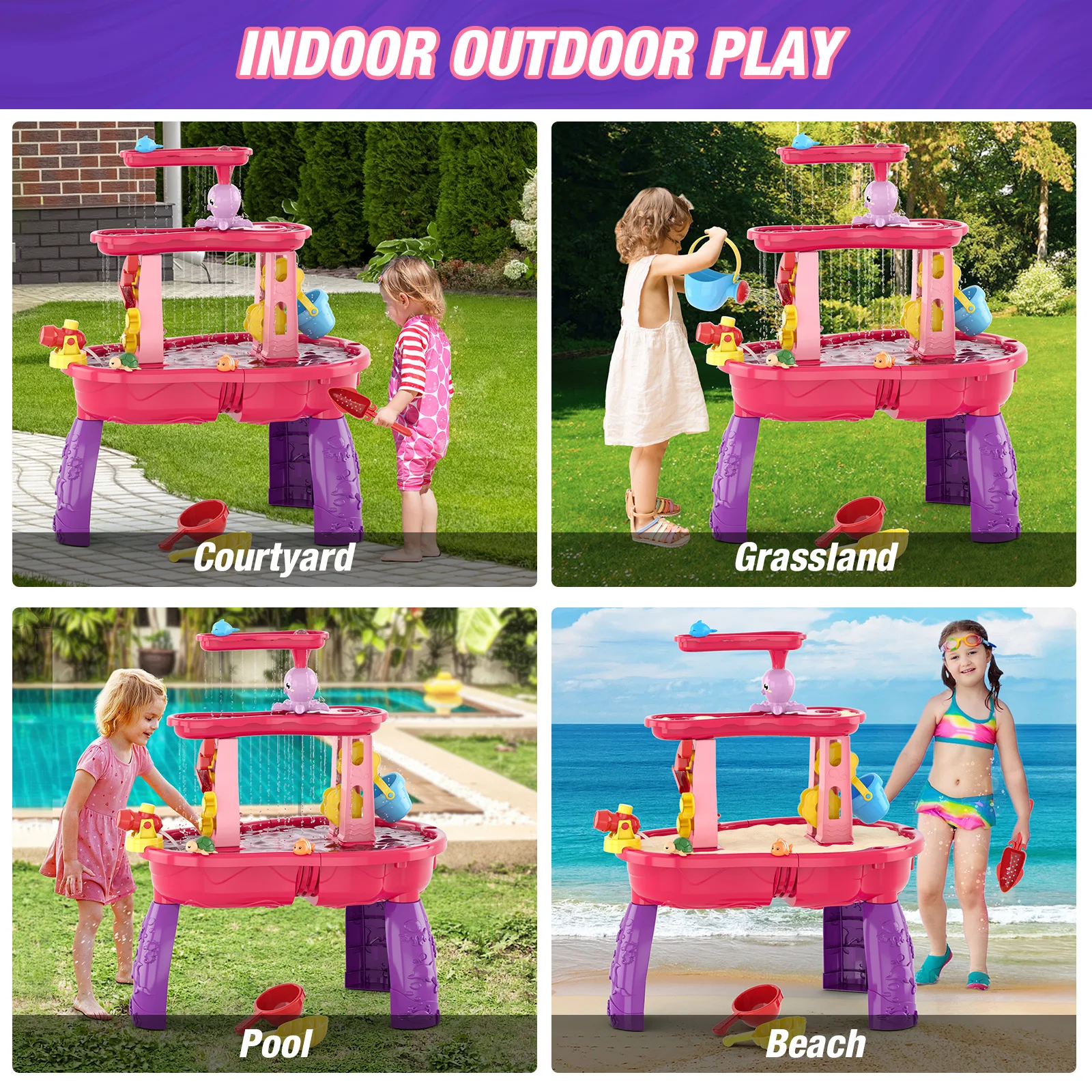 Children's Beach Toys Outdoor Garden Bunker Set Summer Beach Children Parent-child Interactive Toy Splash Sand Table Water Toys