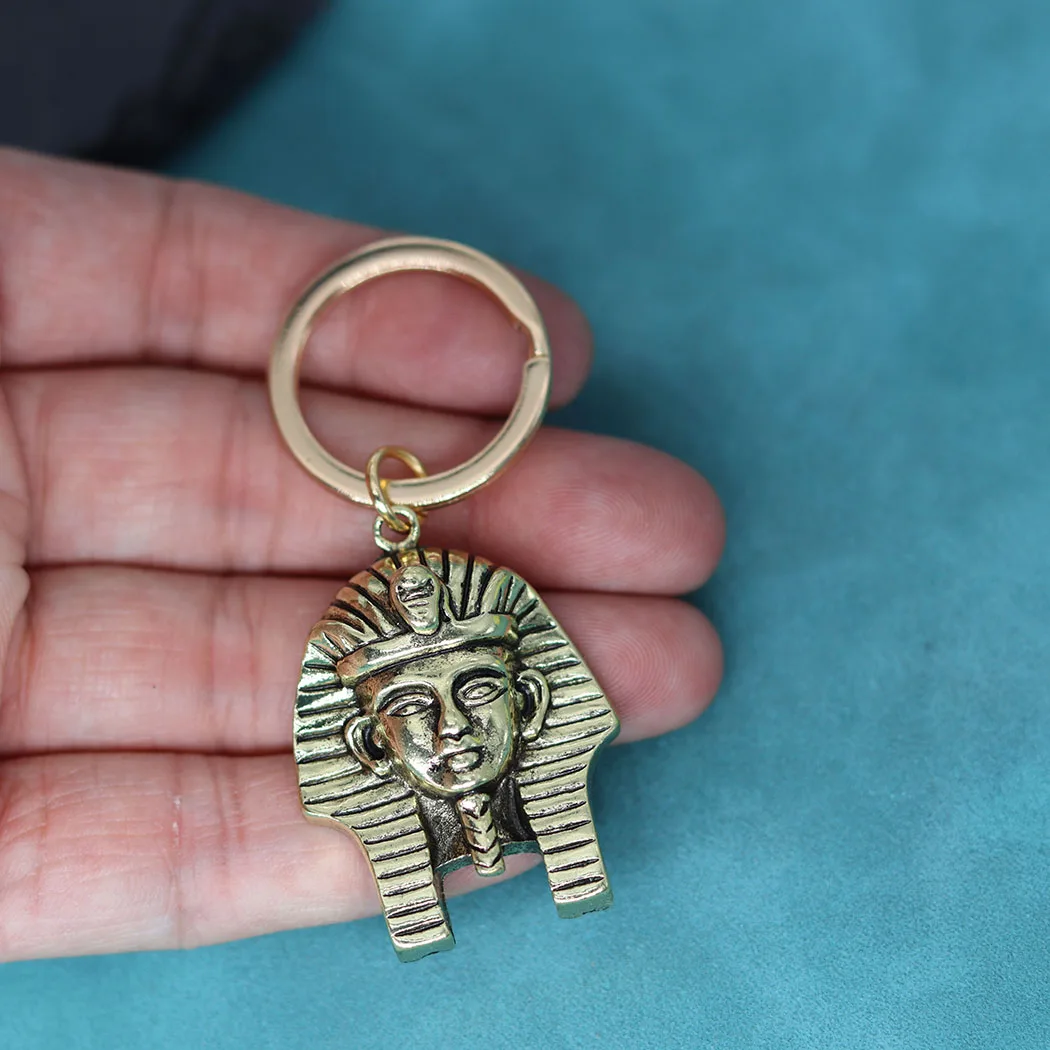 Egyptian Pharaoh Sphinx Pendant Keychain For Men Women Hip Hop Creative Jewelry Antique Bronze Key Chains Birthday Gift