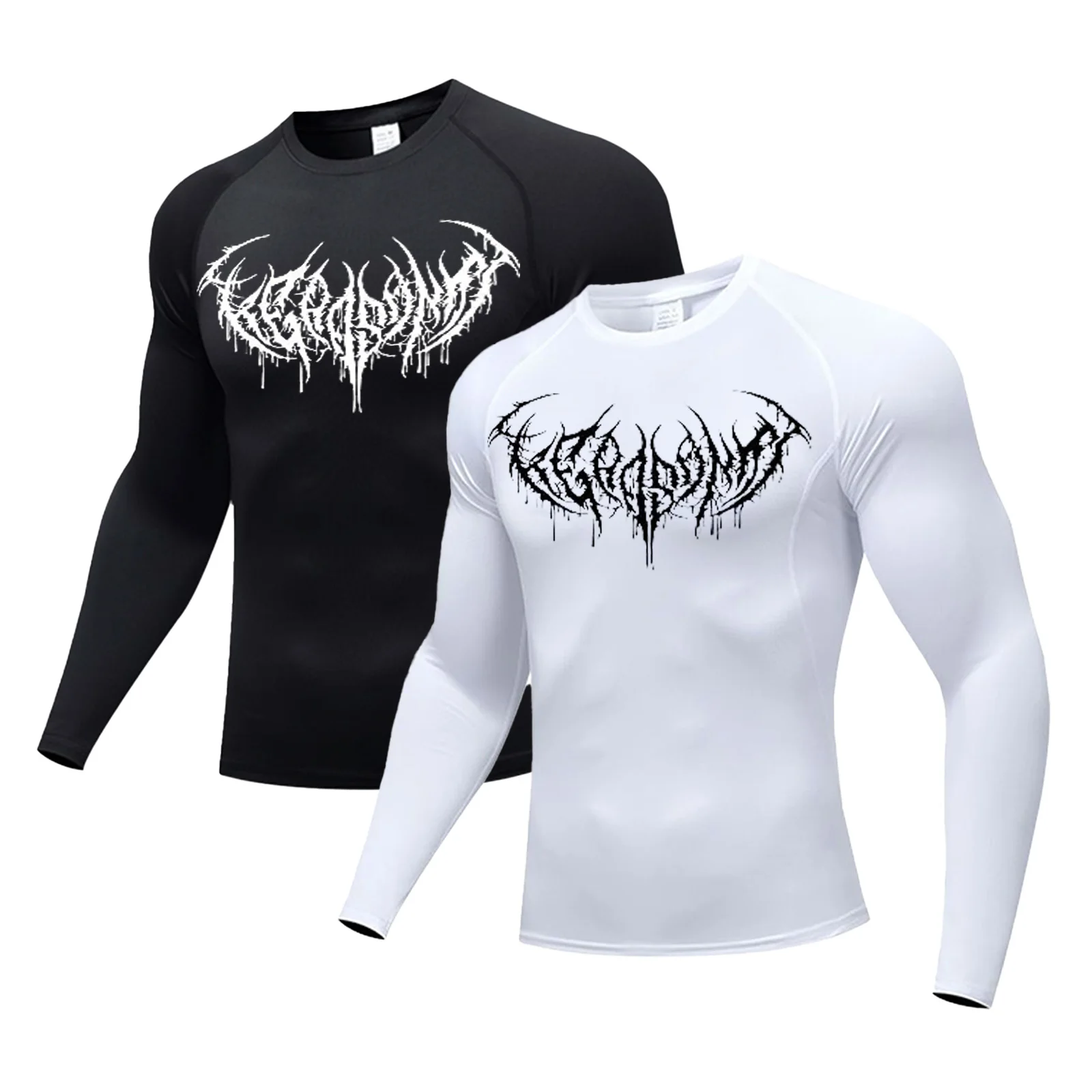 

Комплект из двух предметов: мужская компрессионная черная футболка с длинными рукавами для тренировок в тренажерном зале