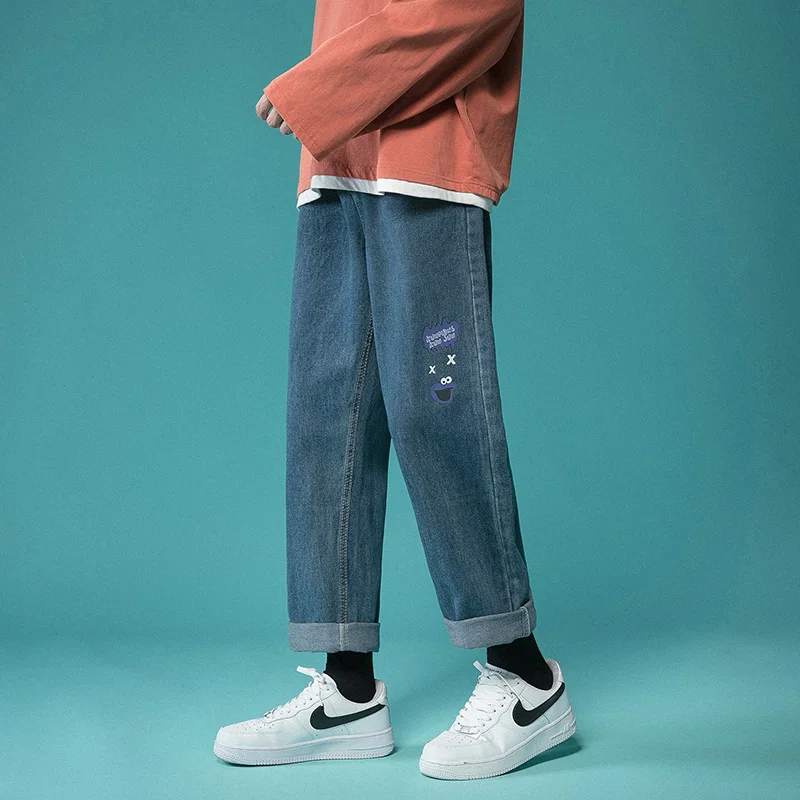 Boy Girl Couple Jeans Neutral Denim Broek Pants Women Men Trousers Clothes School Streetwear Straight Loose Casual Cowboy